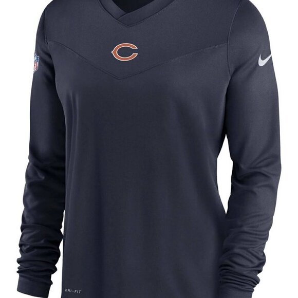 Nike Women's Chicago Bears Dri-Fit NFL Pull Over Long Sleeve Navy Shirt (Medium) - Picture 2 of 13